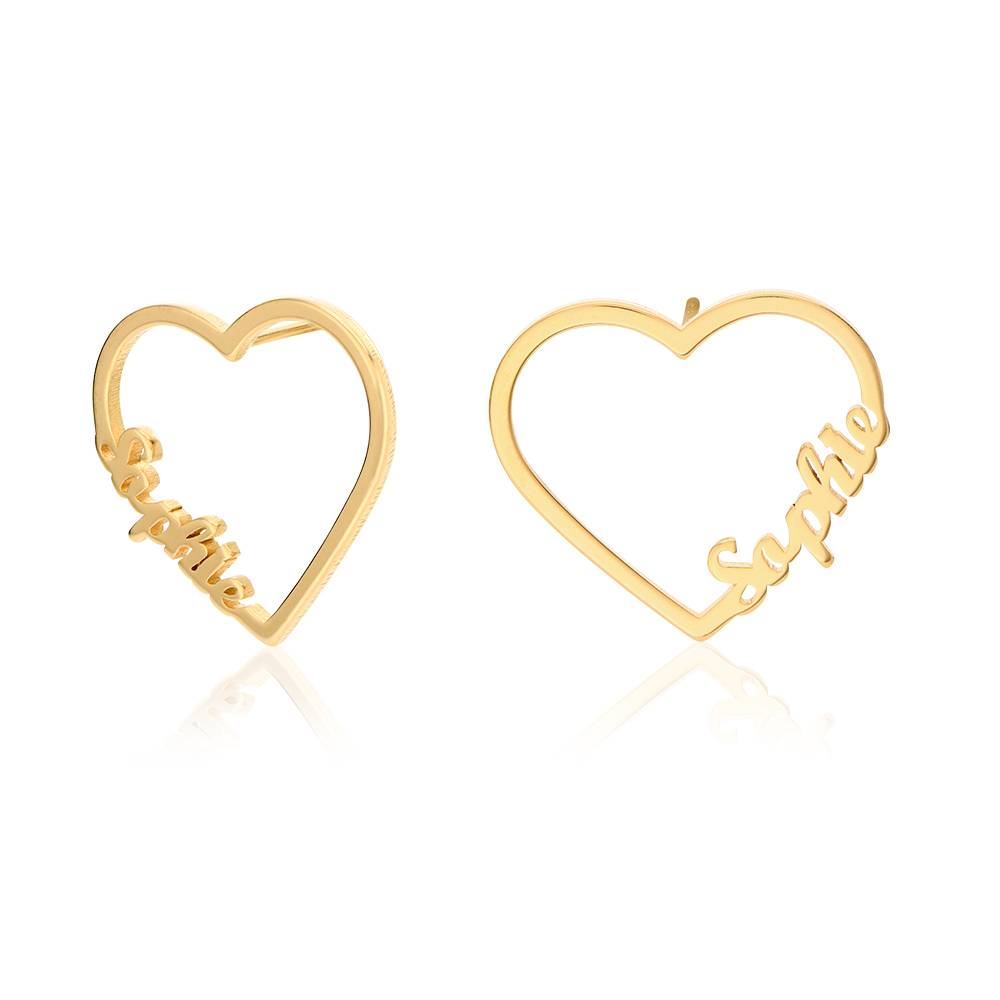 Orecchini con nome a forma di cuore in argento sterling