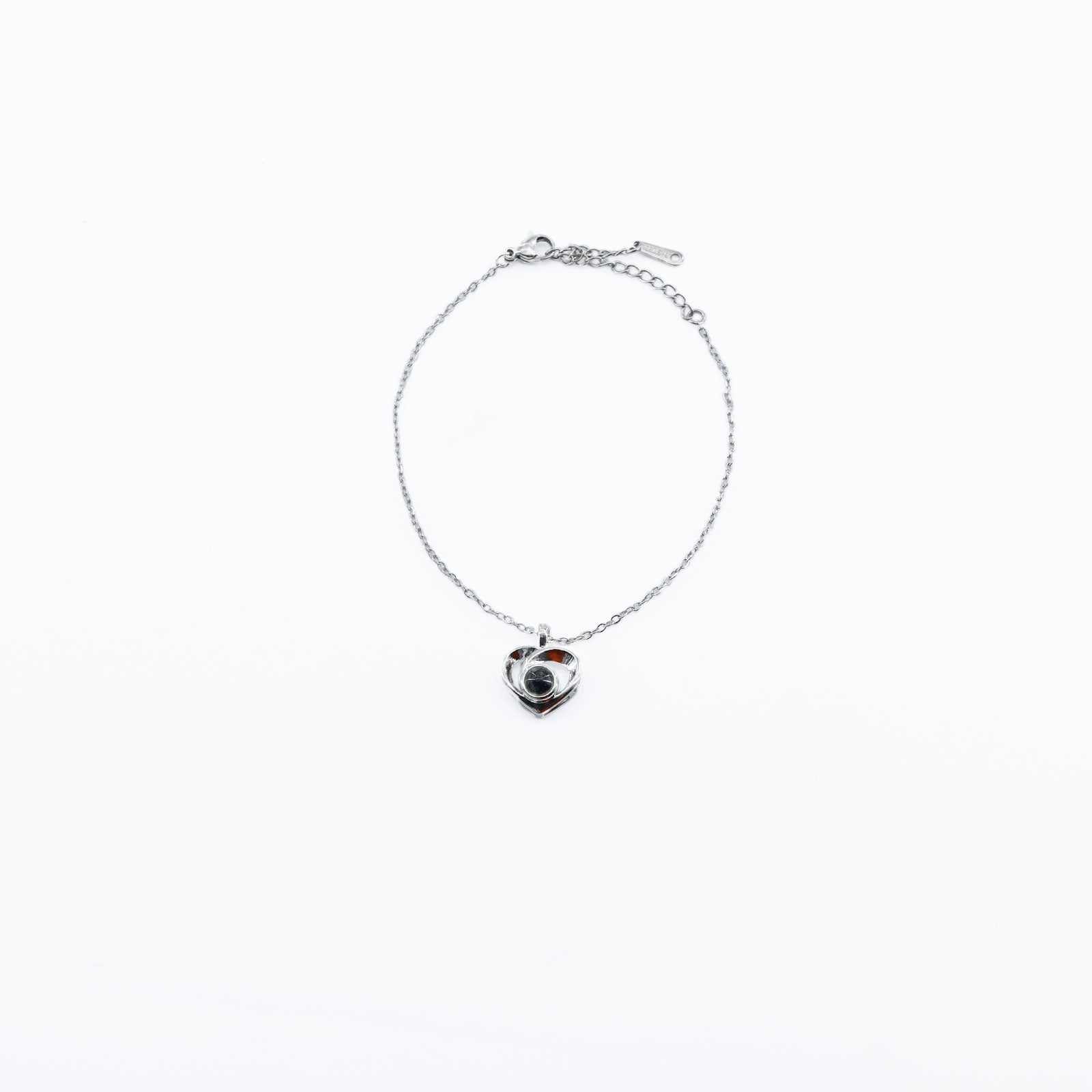 Bracciale semplice in argento proiezione cuore