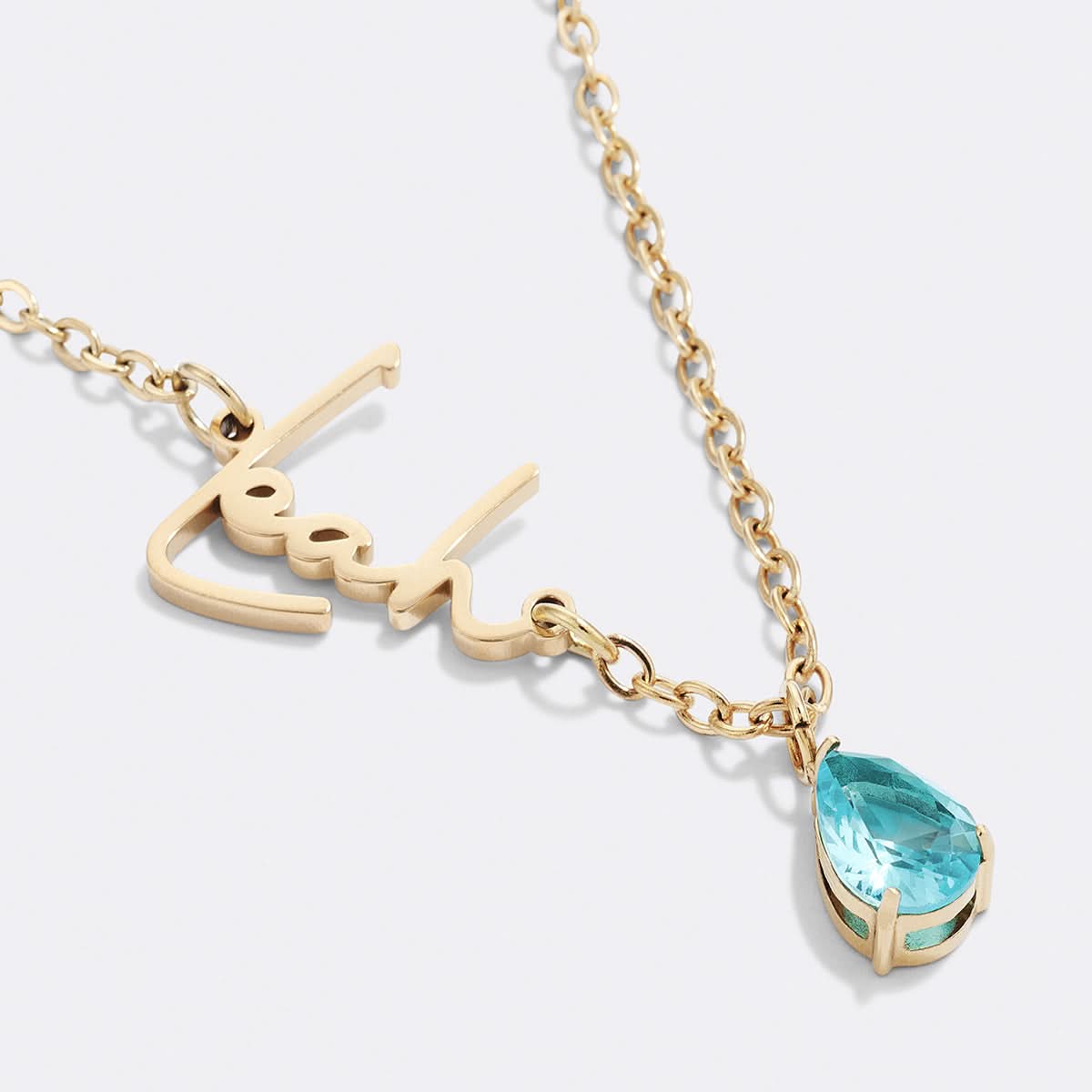 Collana con nome in pietra portafortuna fatta a mano