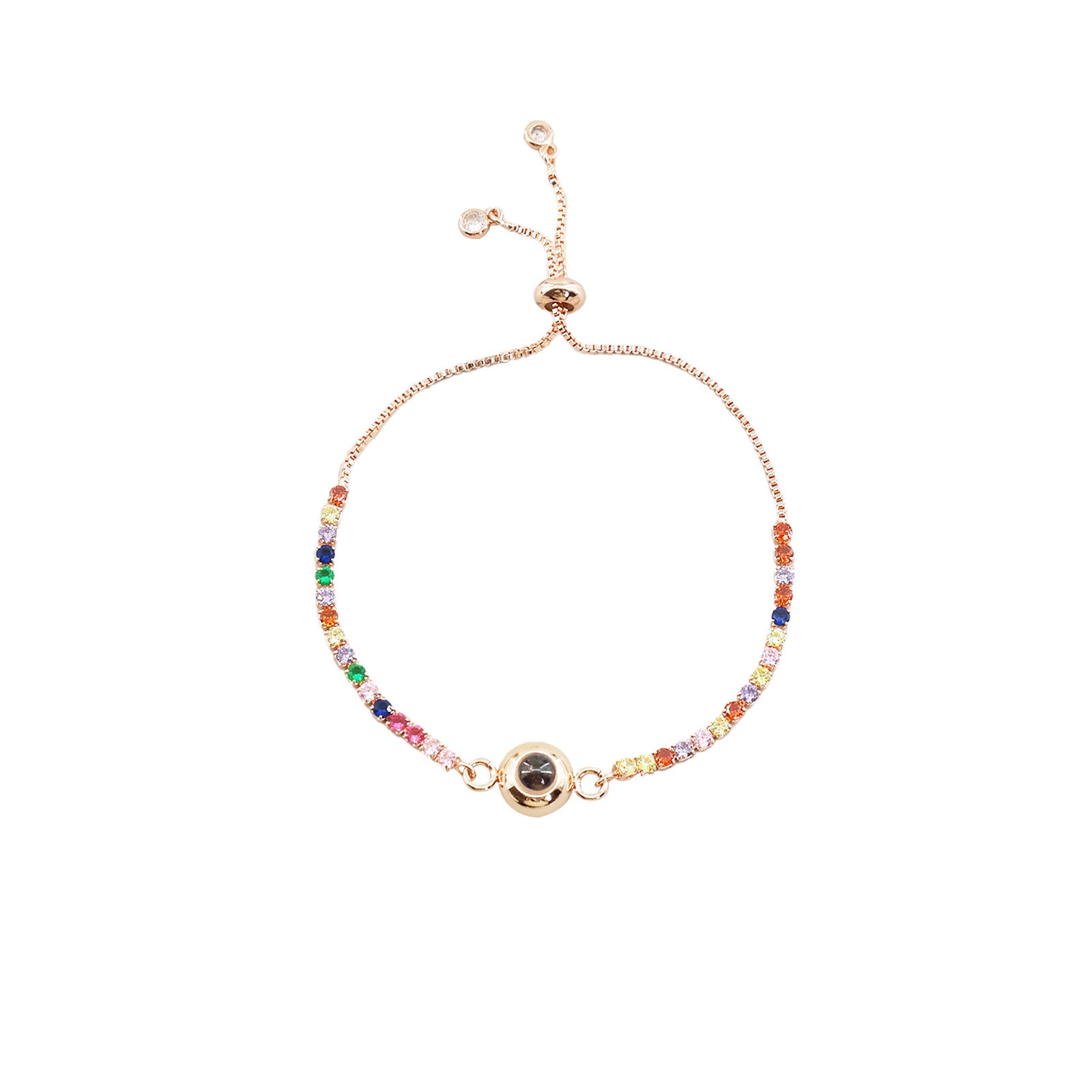 Bracciale con proiezione di zirconi colorati