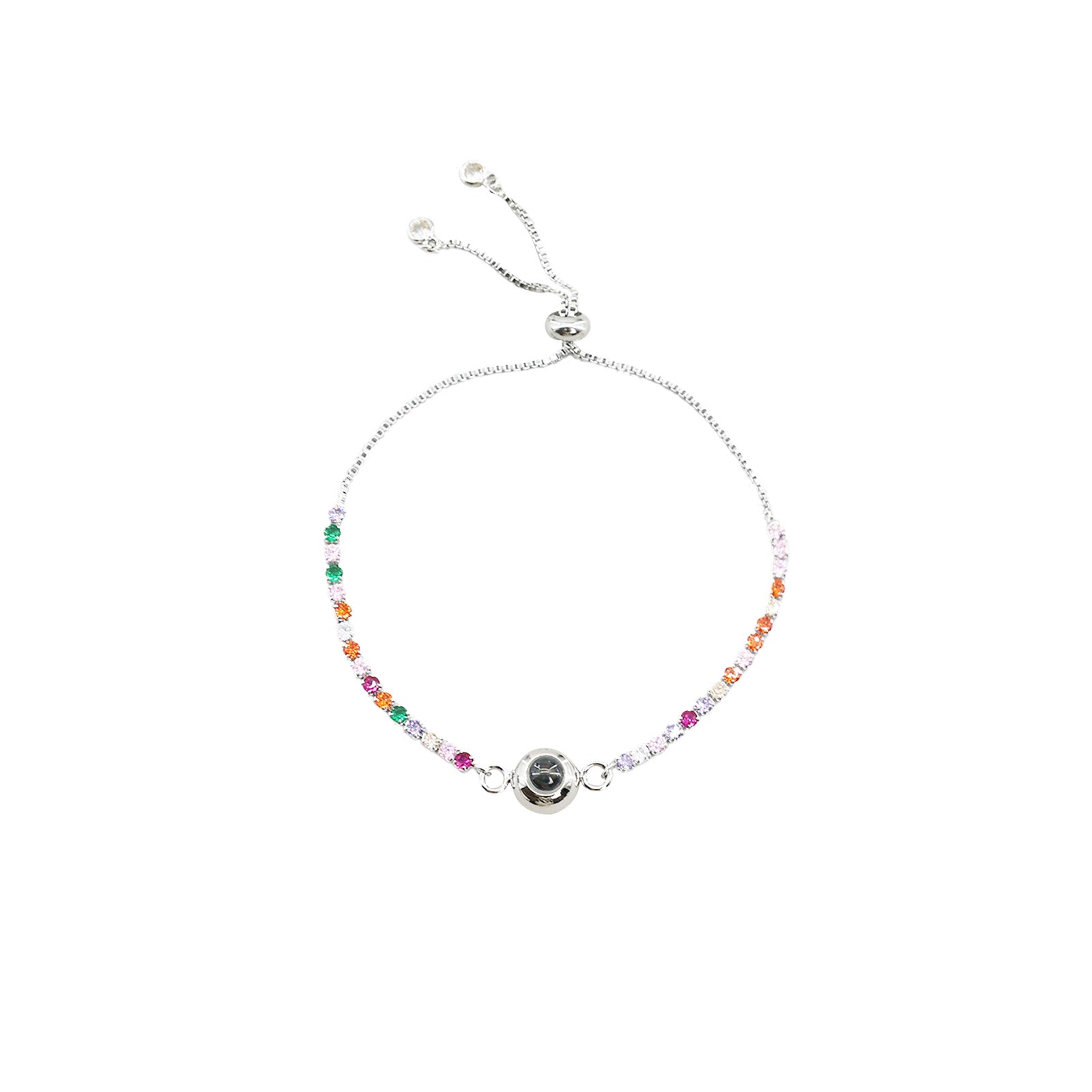 Bracciale con proiezione di zirconi colorati