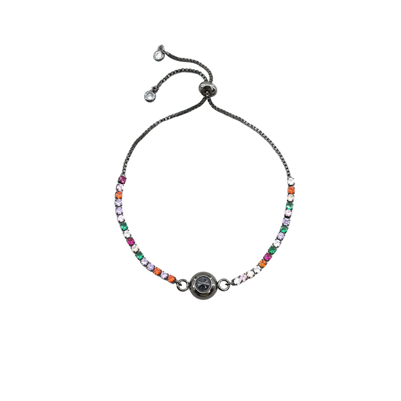 Bracciale con proiezione di zirconi colorati