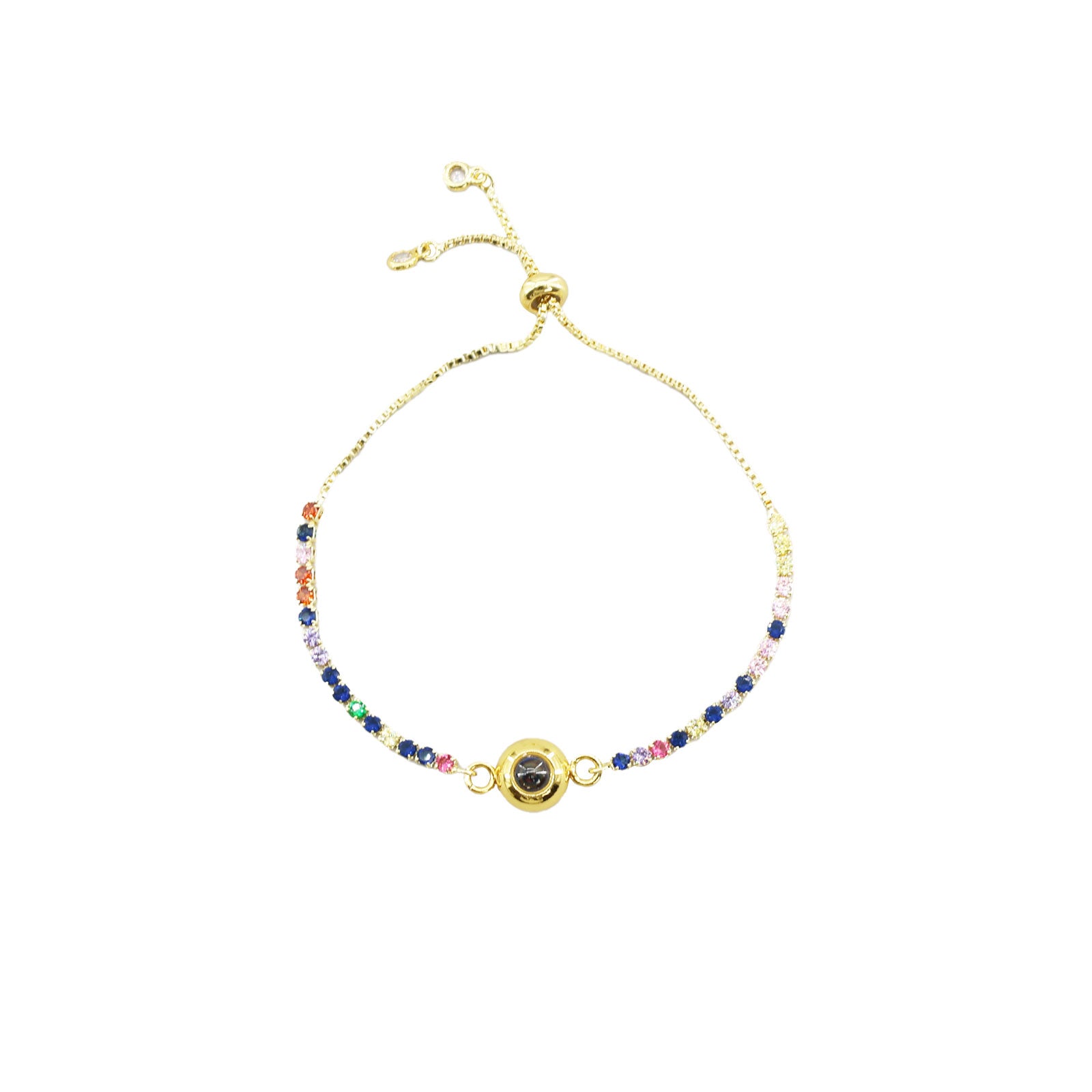 Bracciale con proiezione di zirconi colorati