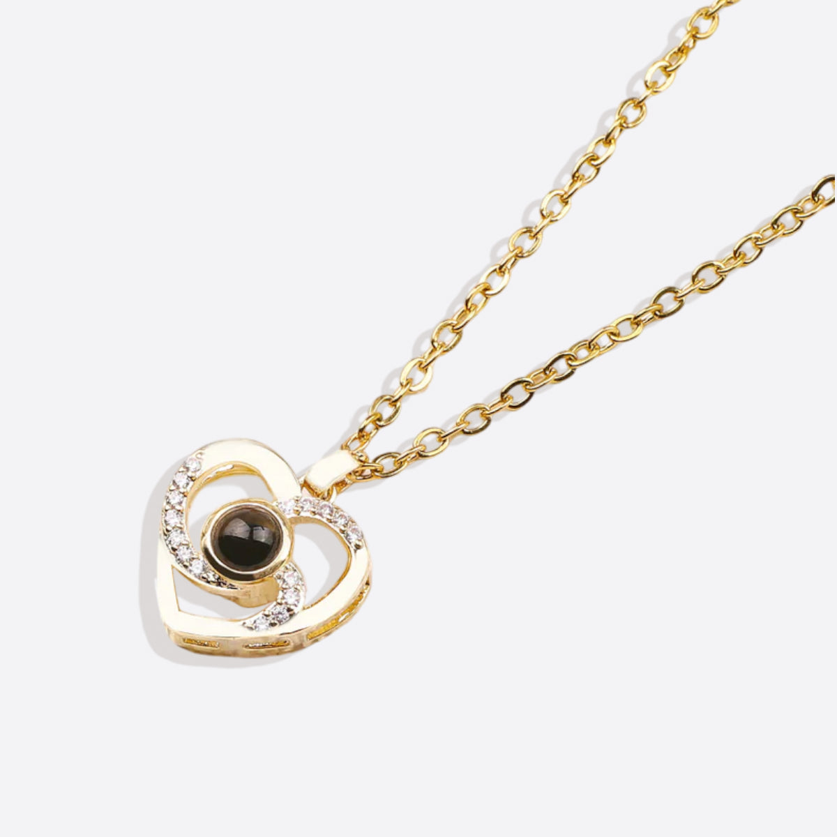 Collana con foto in pavé Center of My Heart