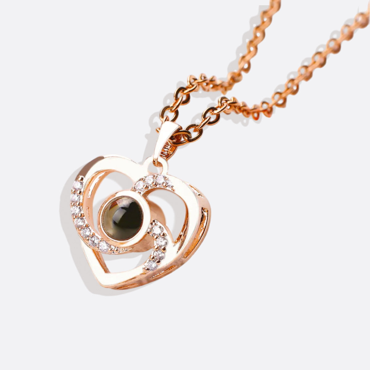 Collana con foto in pavé Center of My Heart