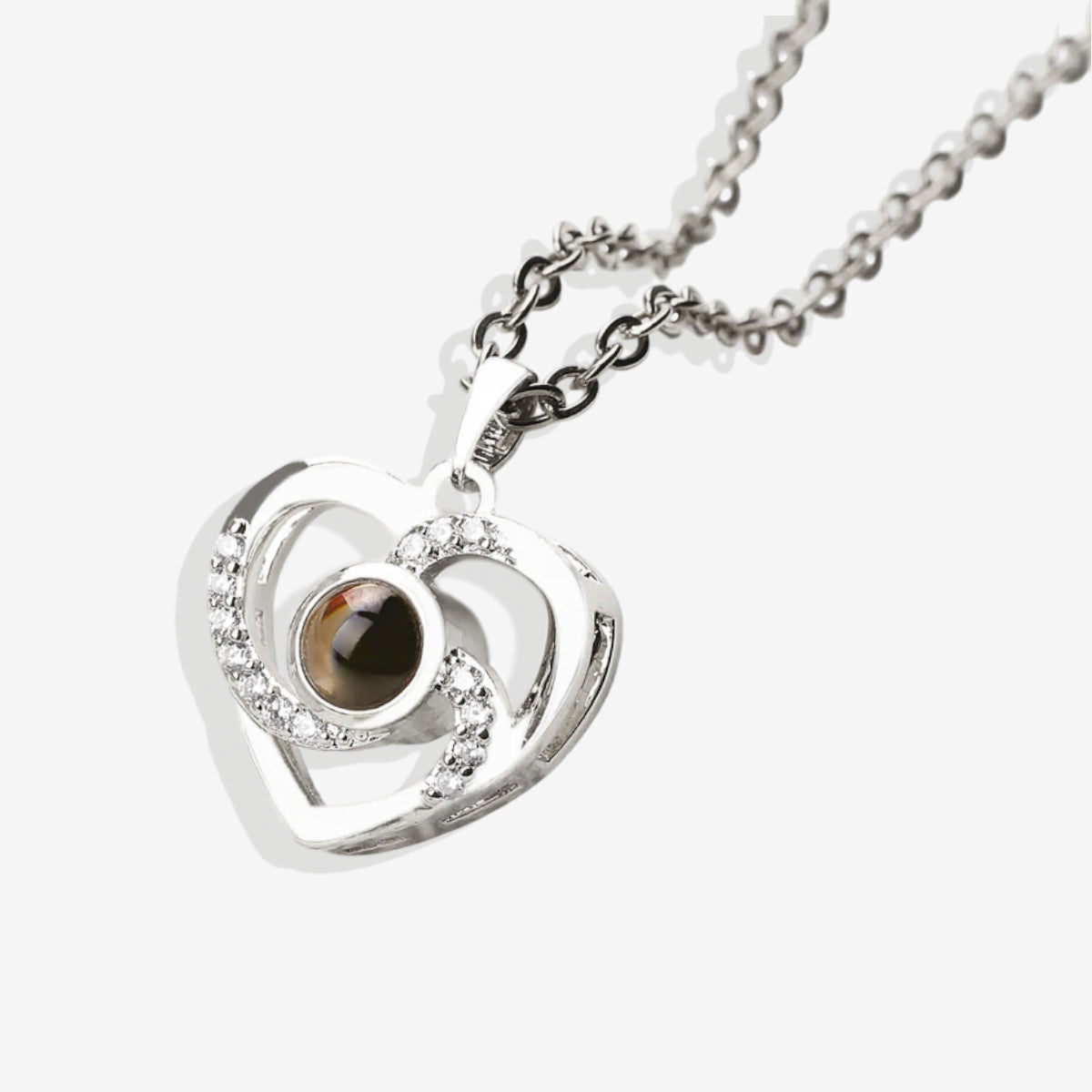 Collana con foto in pavé Center of My Heart