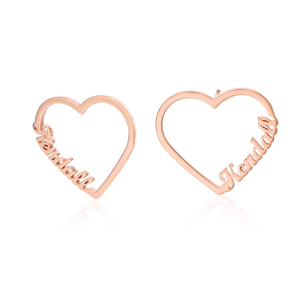 Orecchini con nome a forma di cuore in argento sterling