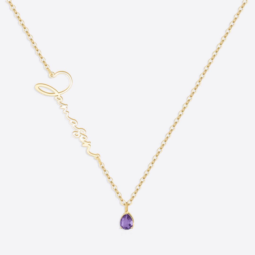 Collana con nome in pietra portafortuna fatta a mano