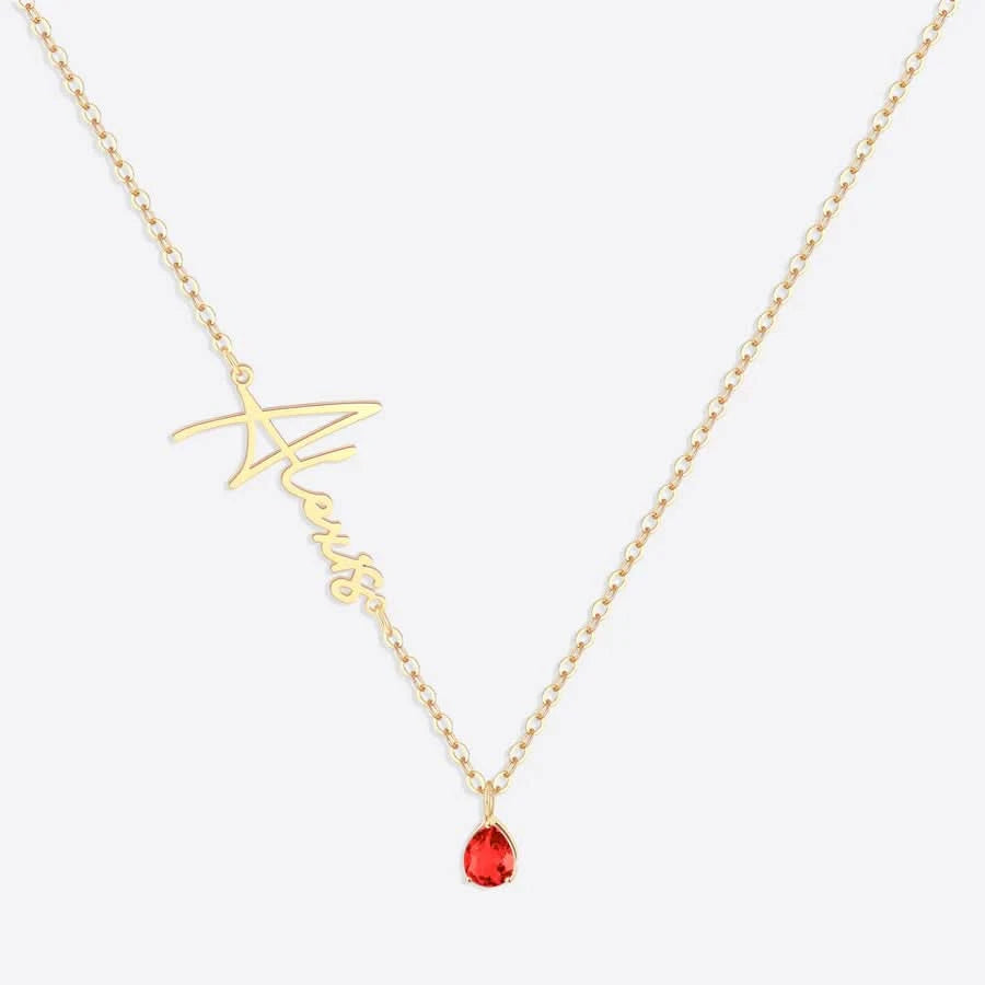Collana con nome in pietra portafortuna fatta a mano