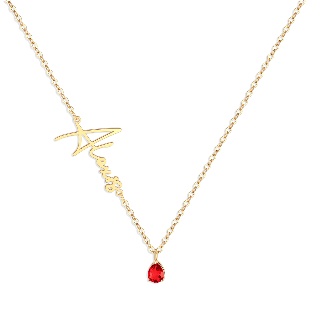 Collana con nome in pietra portafortuna fatta a mano
