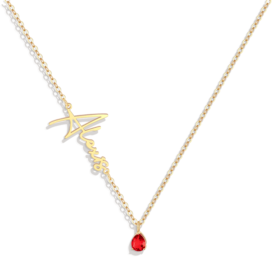 Collana con nome in pietra portafortuna fatta a mano