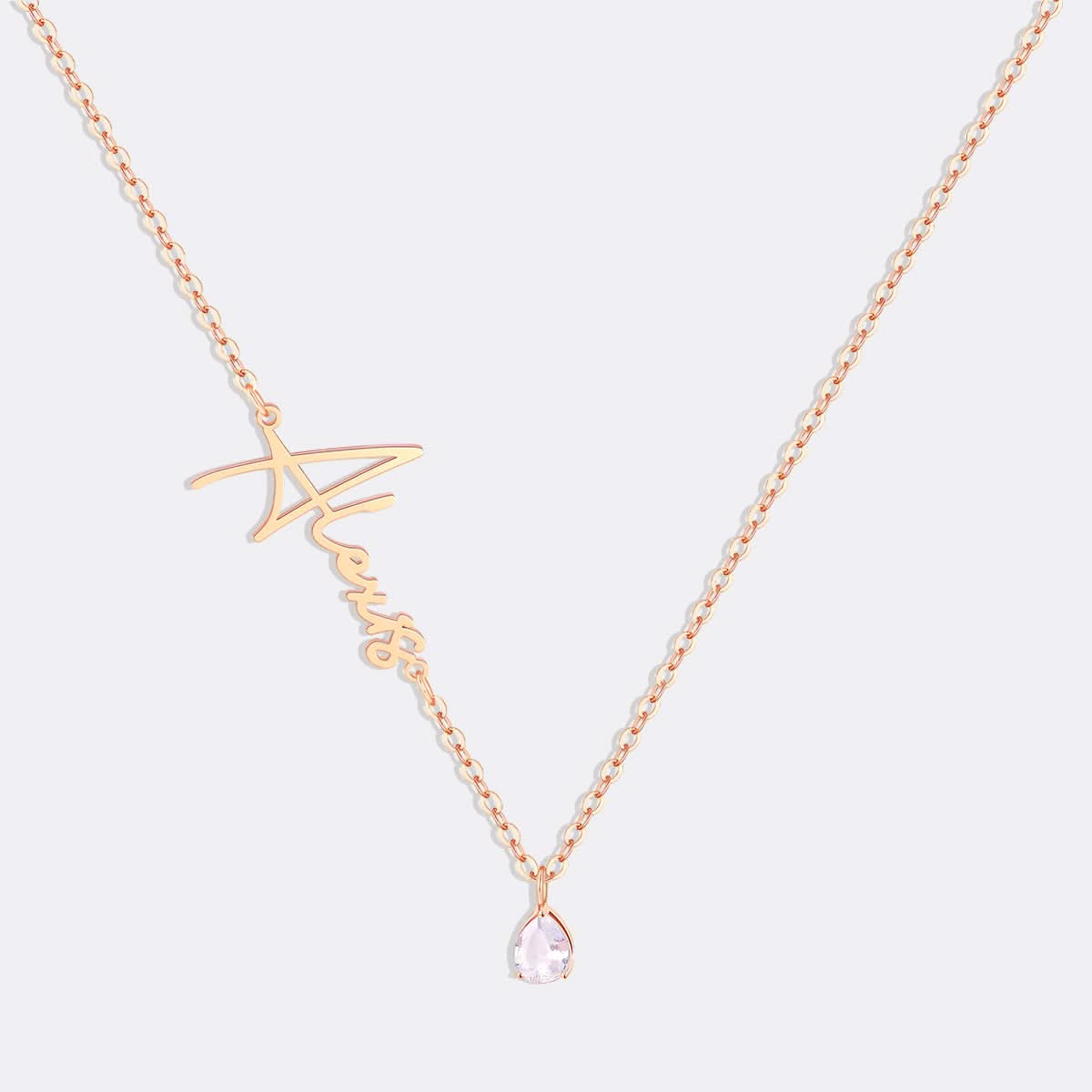 Collana con nome in pietra portafortuna fatta a mano