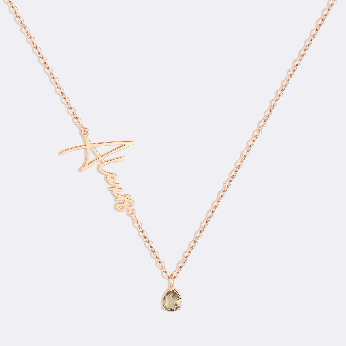 Collana con nome in pietra portafortuna fatta a mano