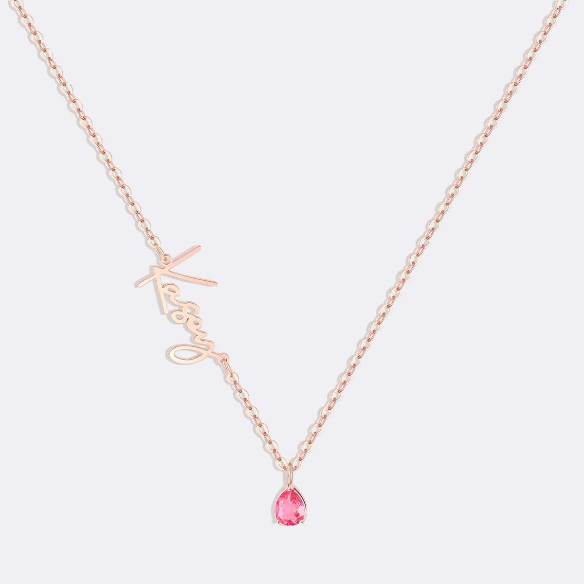 Collana con nome in pietra portafortuna fatta a mano