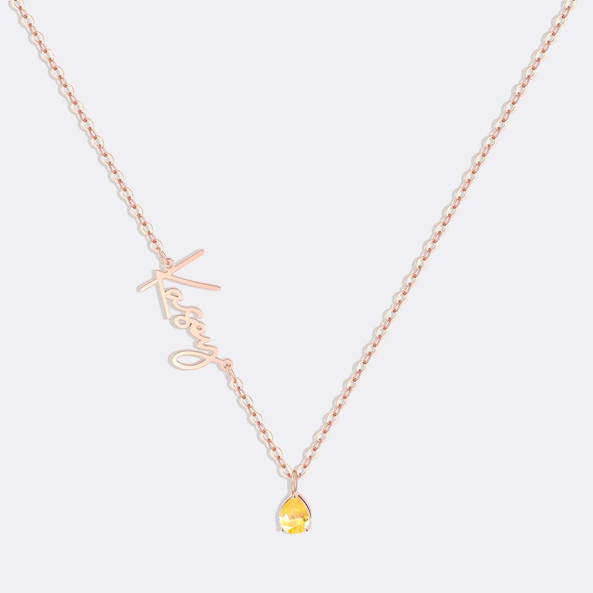 Collana con nome in pietra portafortuna fatta a mano