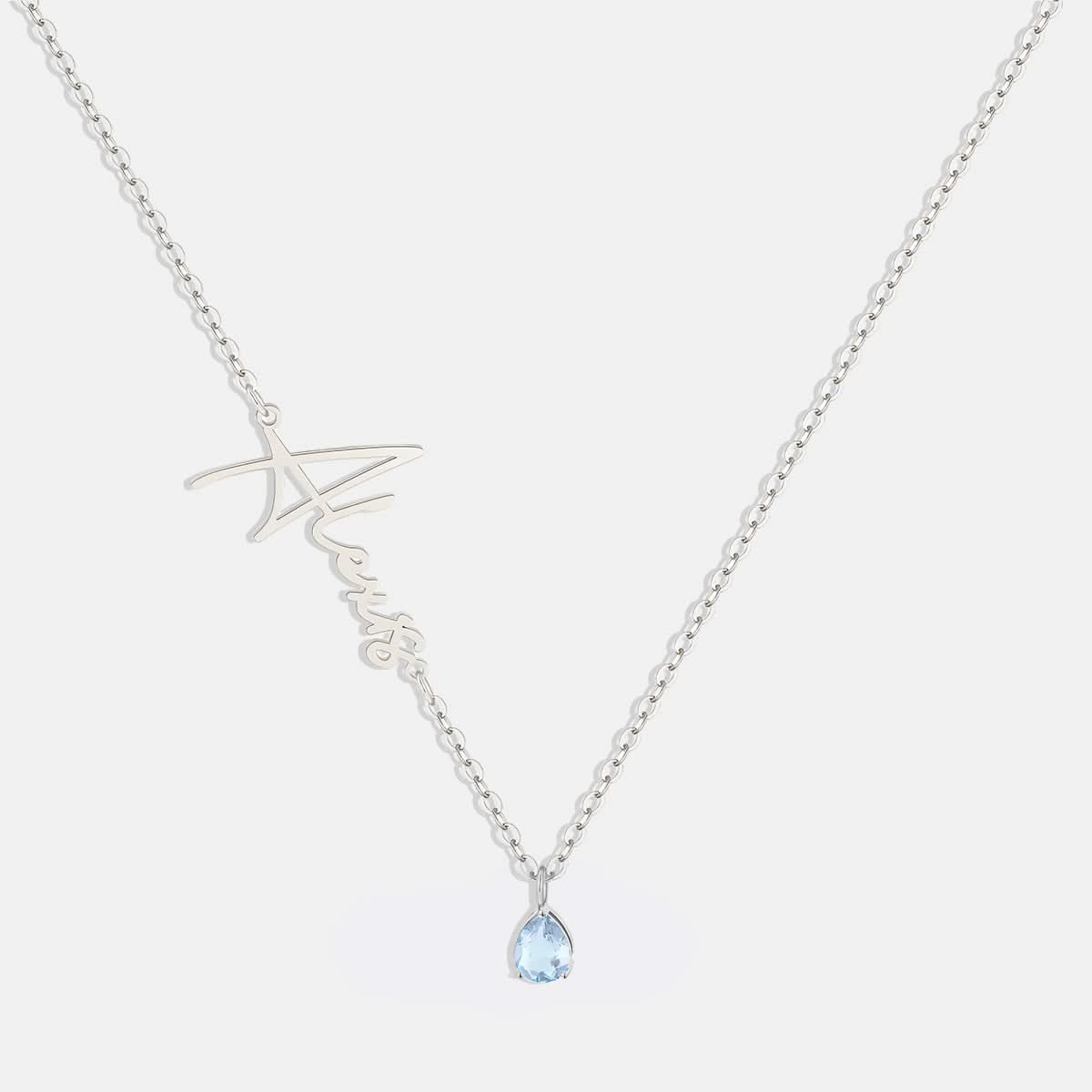 Collana con nome in pietra portafortuna fatta a mano
