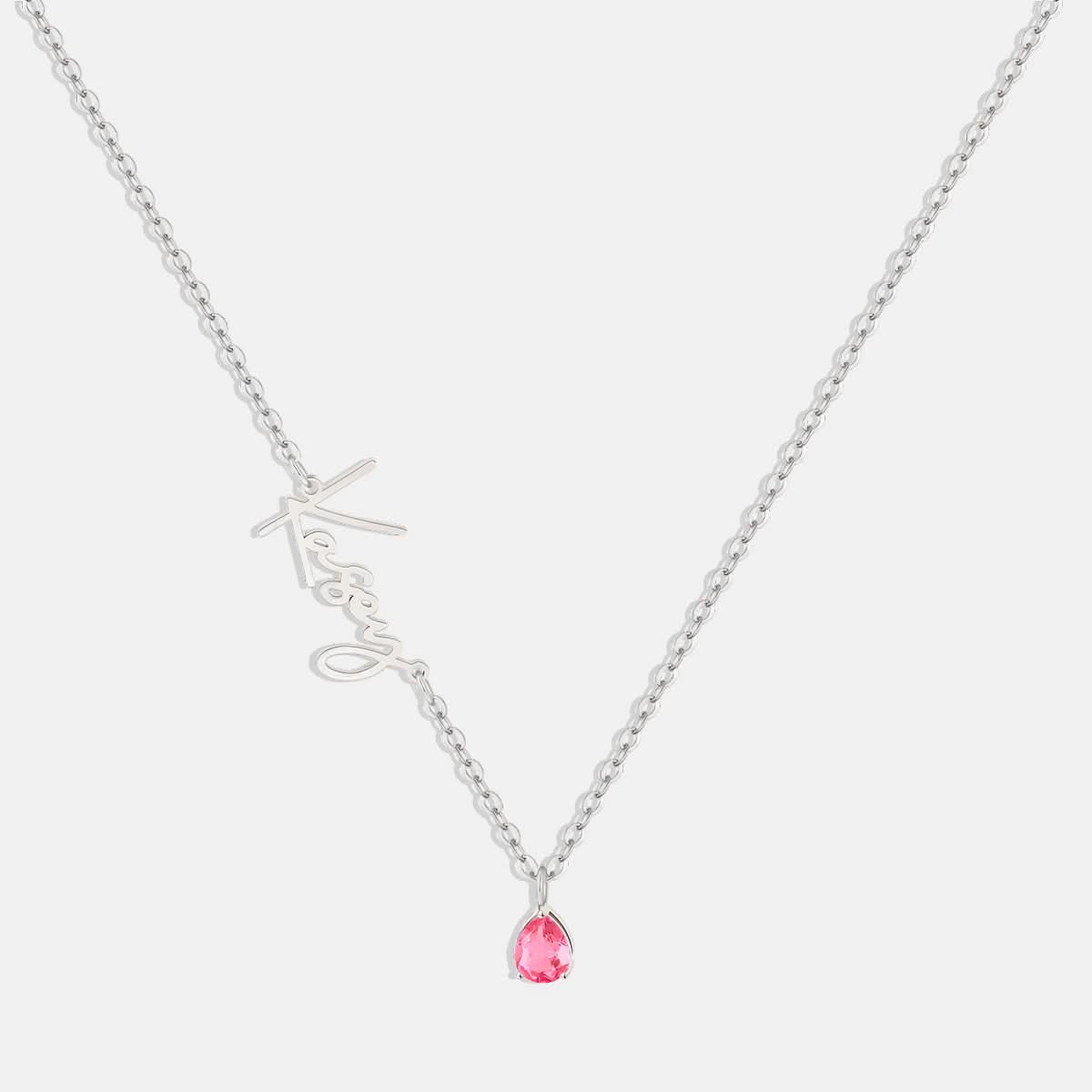 Collana con nome in pietra portafortuna fatta a mano