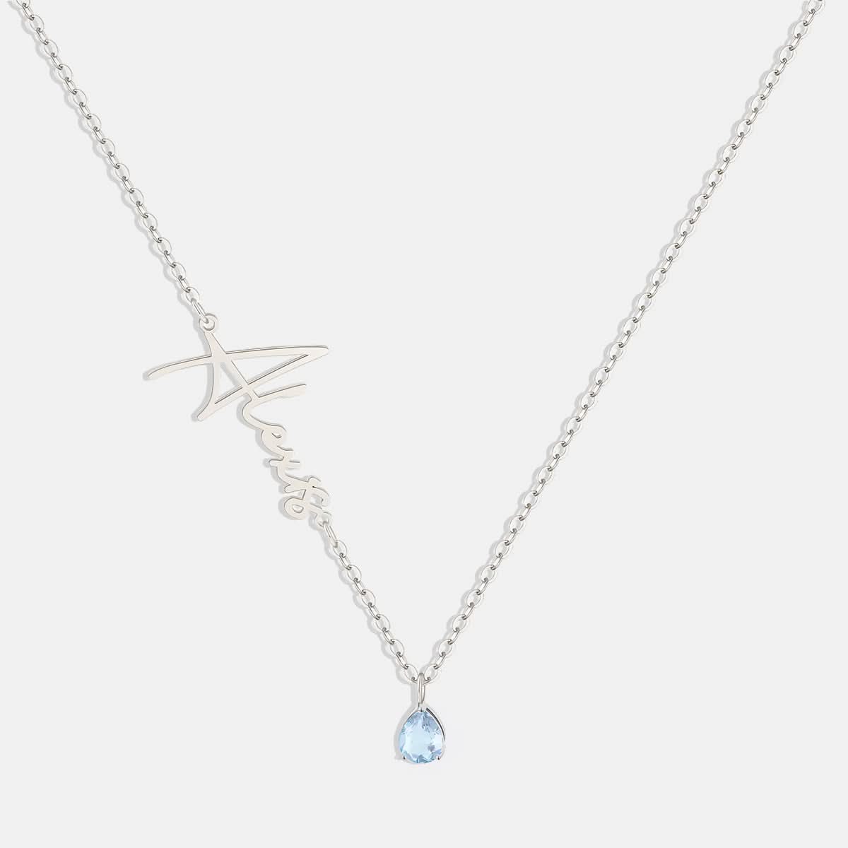 Collana con nome in pietra portafortuna fatta a mano