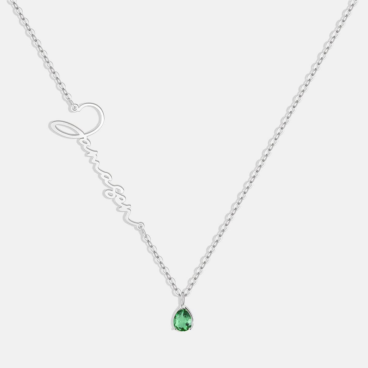 Collana con nome in pietra portafortuna fatta a mano