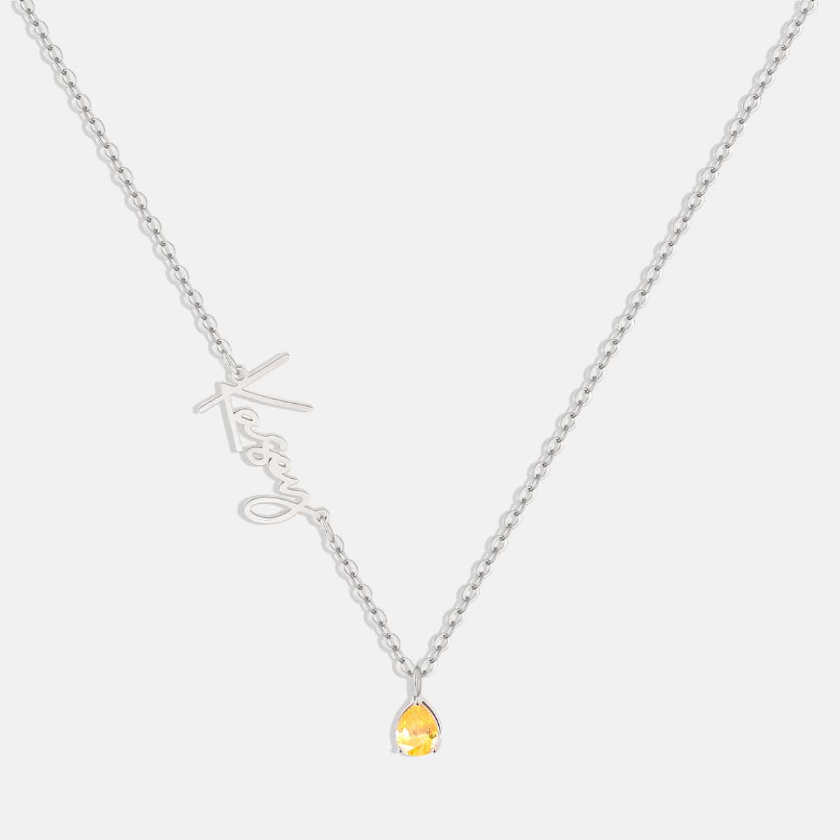 Collana con nome in pietra portafortuna fatta a mano
