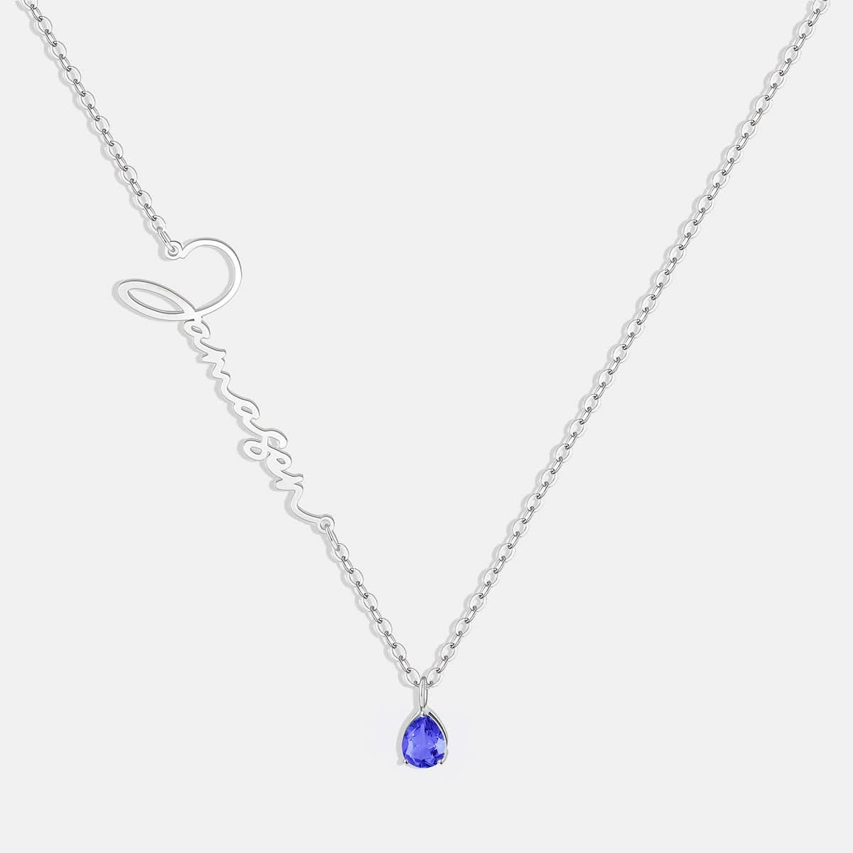 Collana con nome in pietra portafortuna fatta a mano