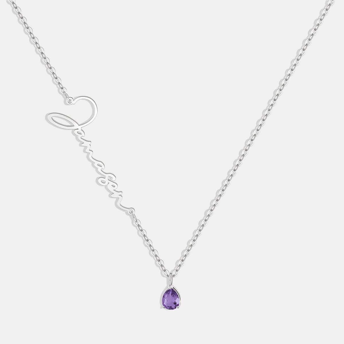 Collana con nome in pietra portafortuna fatta a mano