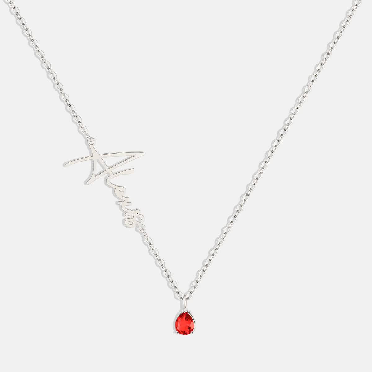 Collana con nome in pietra portafortuna fatta a mano