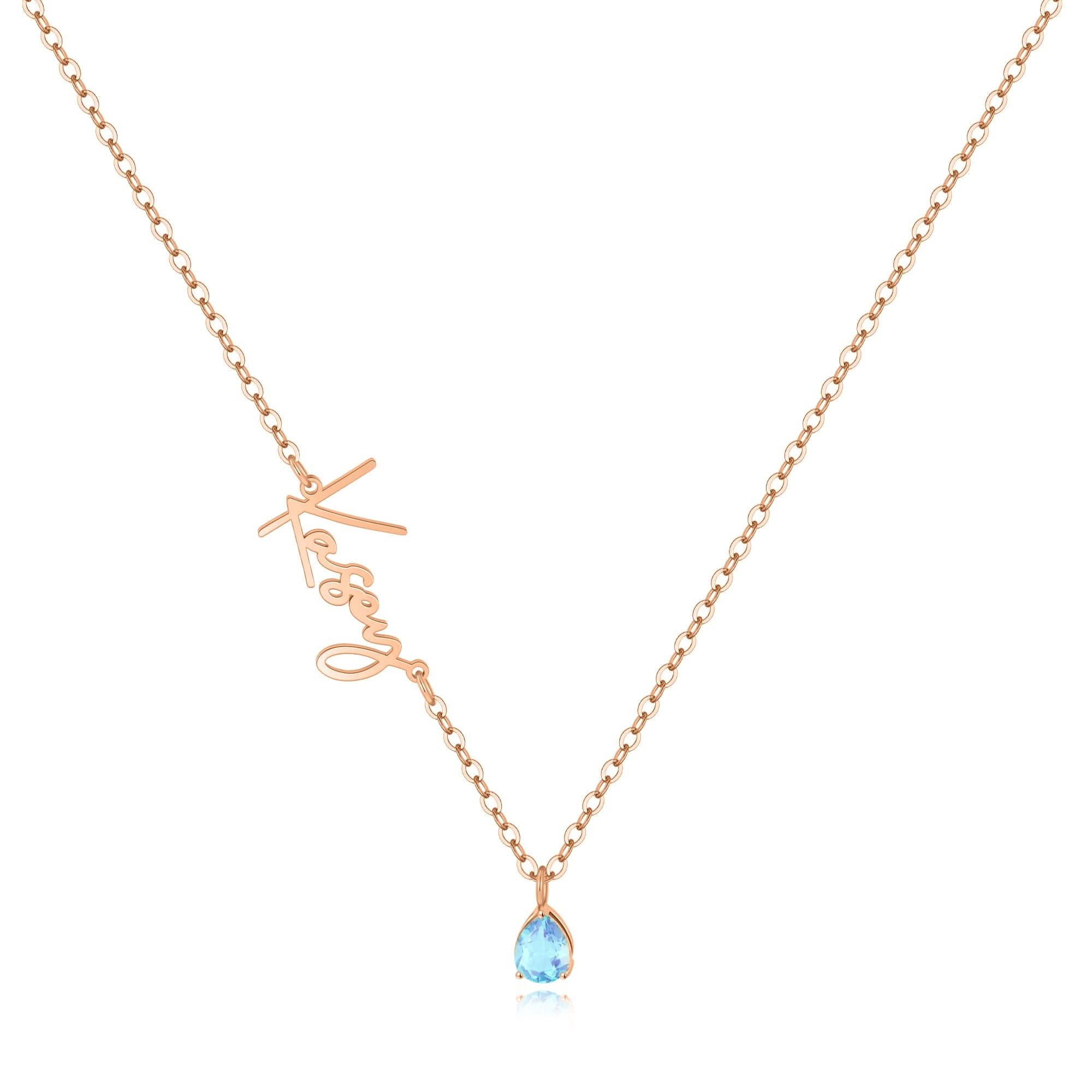 Collana con nome in pietra portafortuna fatta a mano