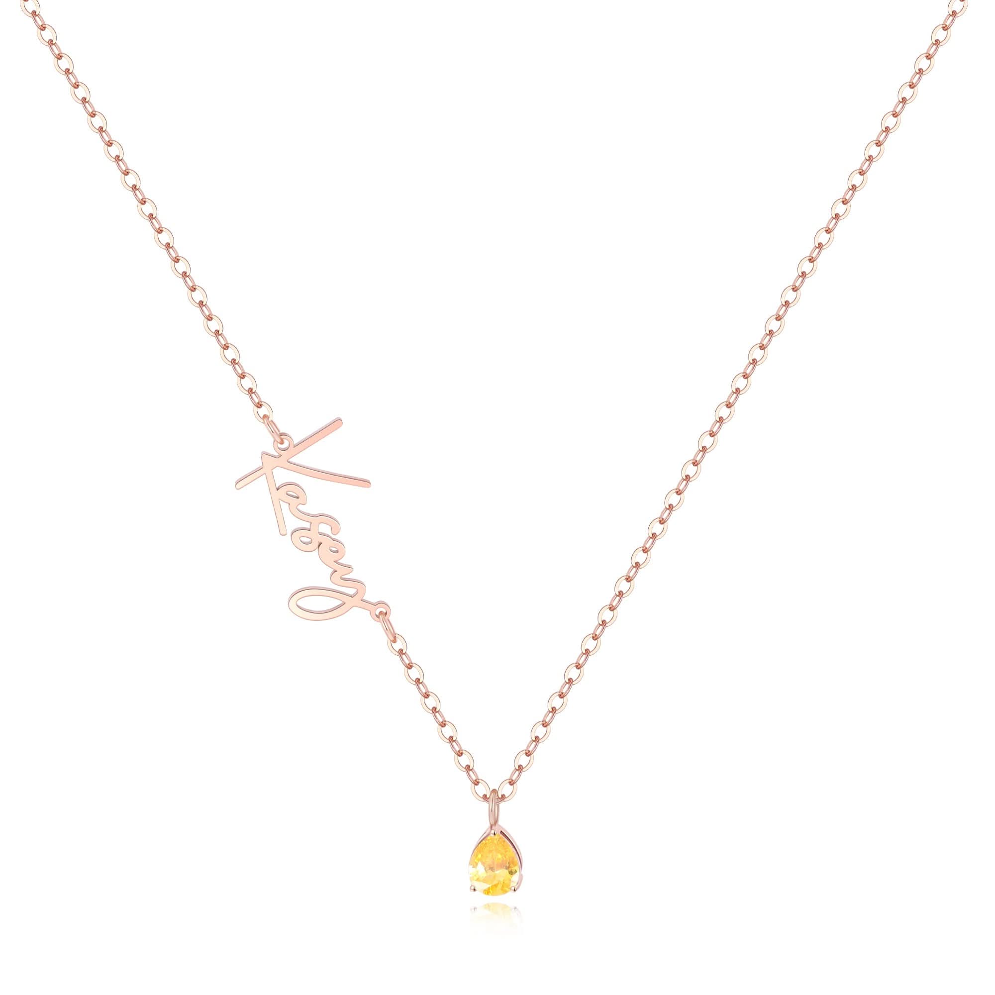 Collana con nome in pietra portafortuna fatta a mano