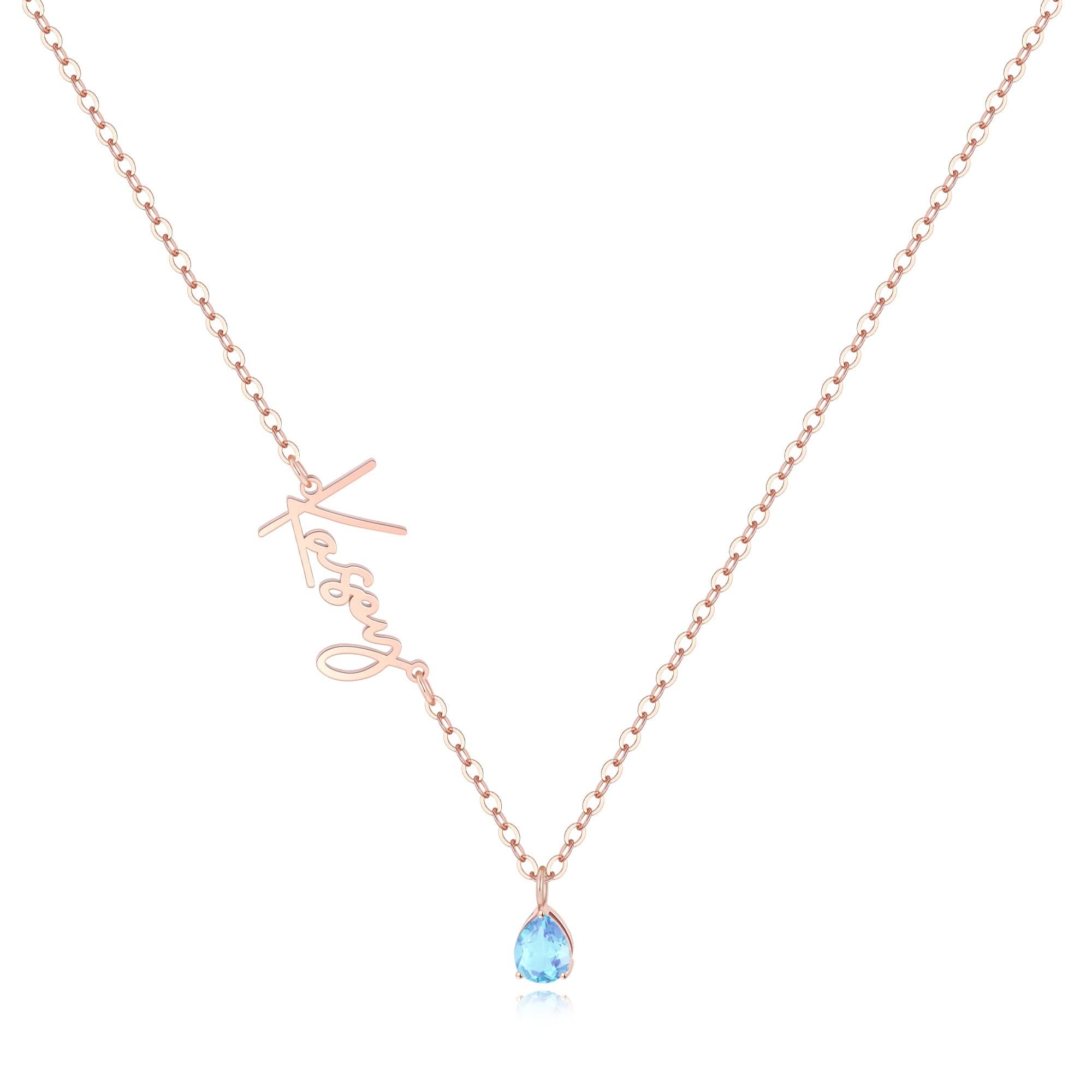 Collana con nome in pietra portafortuna fatta a mano