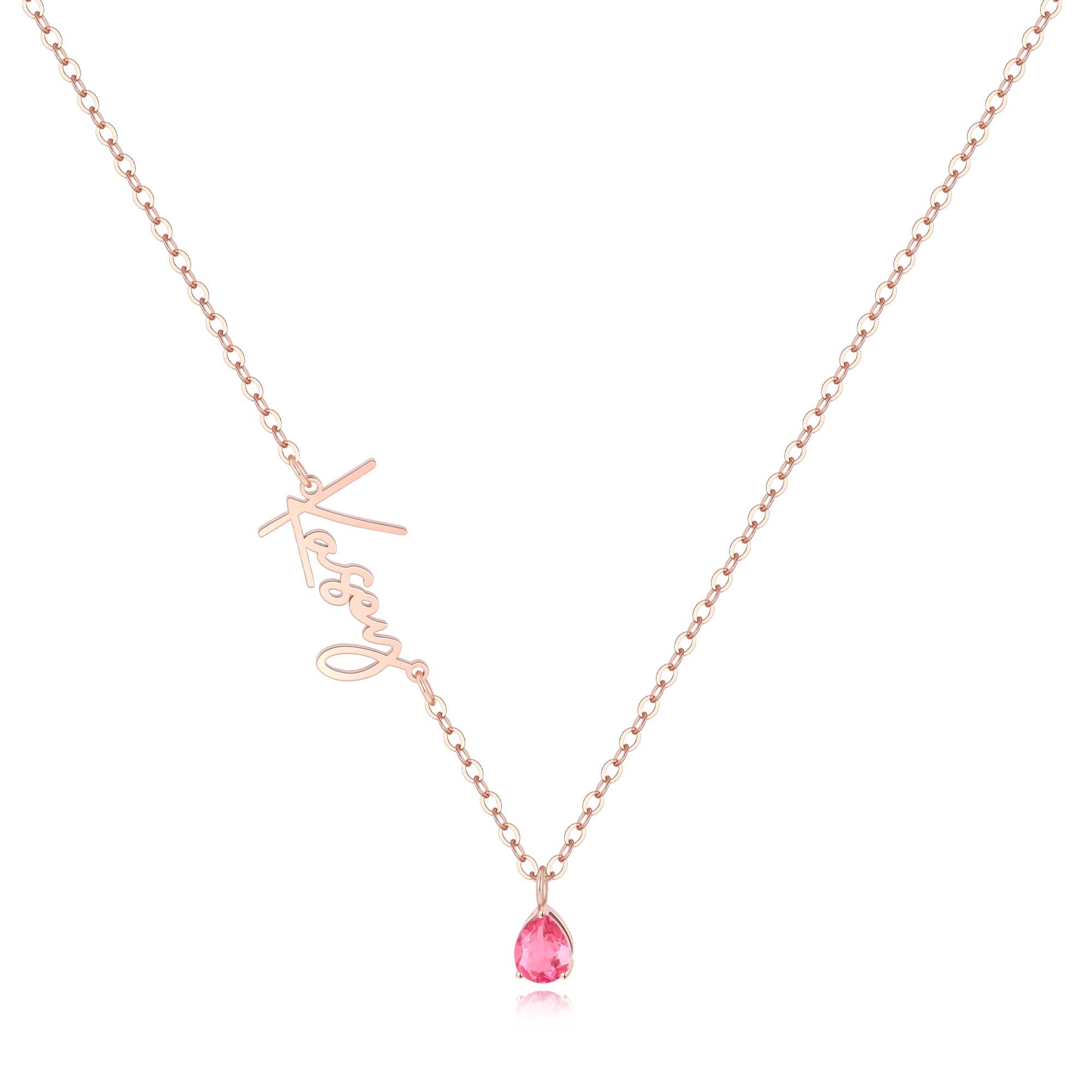 Collana con nome in pietra portafortuna fatta a mano