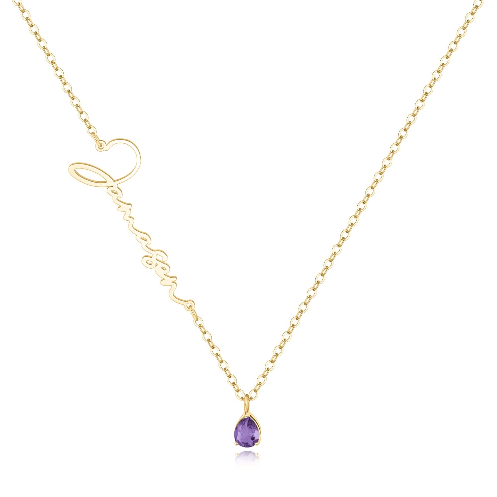 Collana con nome in pietra portafortuna fatta a mano