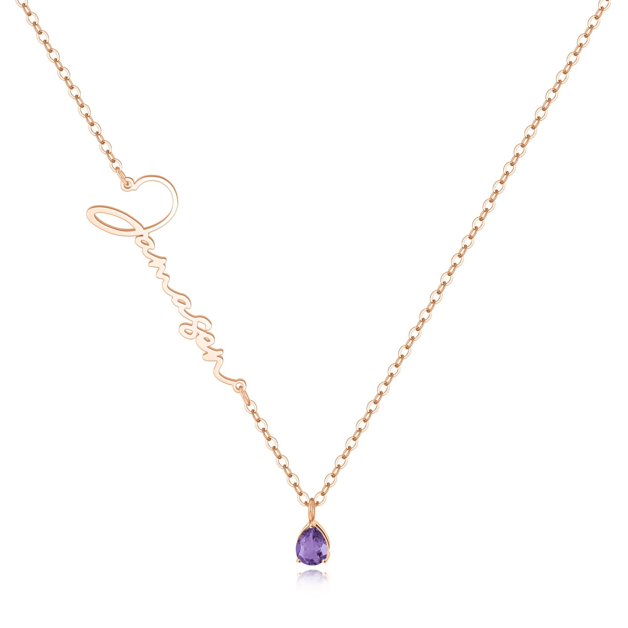 Collana con nome in pietra portafortuna fatta a mano