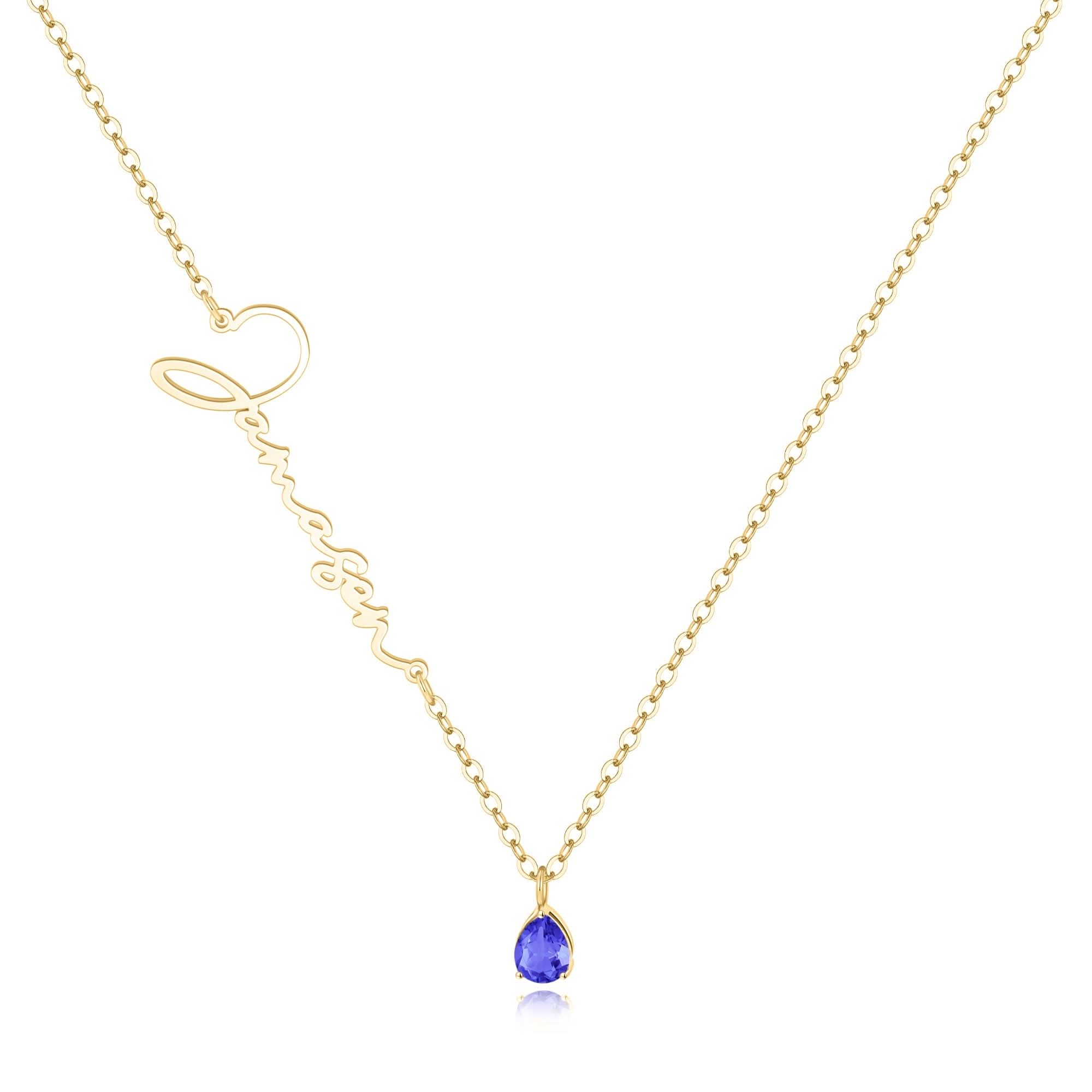 Collana con nome in pietra portafortuna fatta a mano