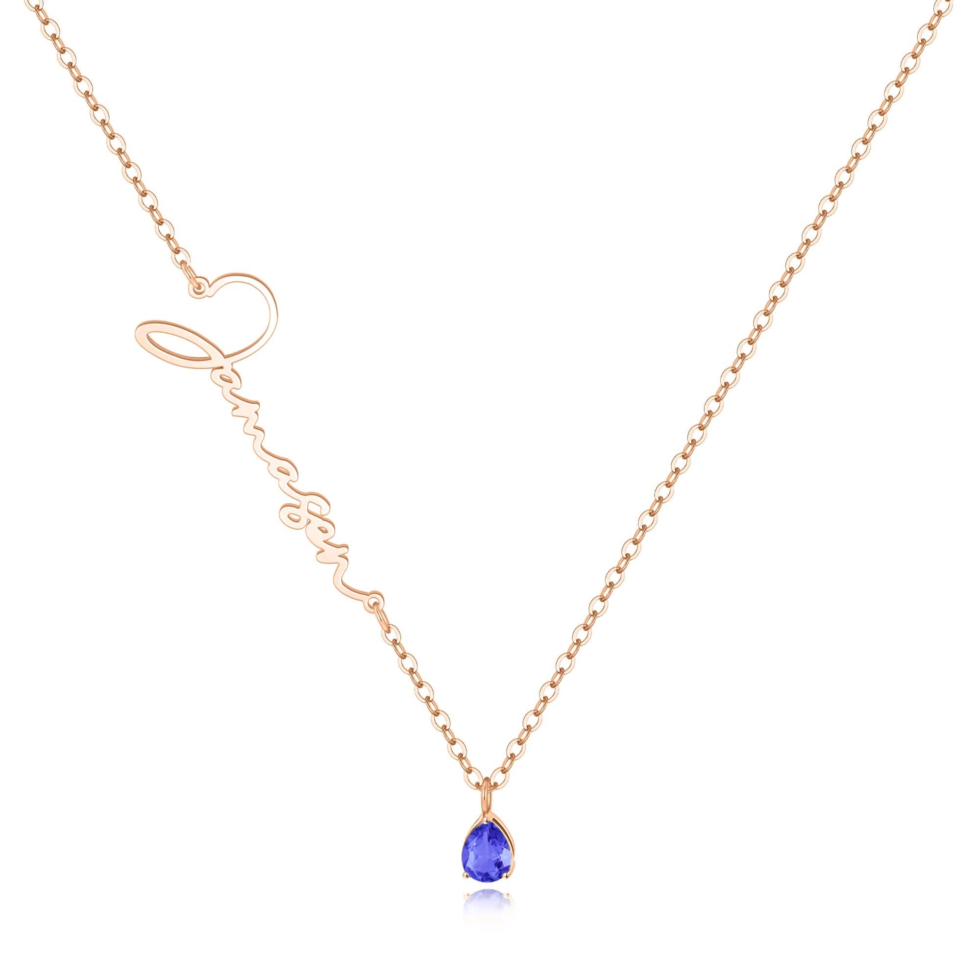 Collana con nome in pietra portafortuna fatta a mano
