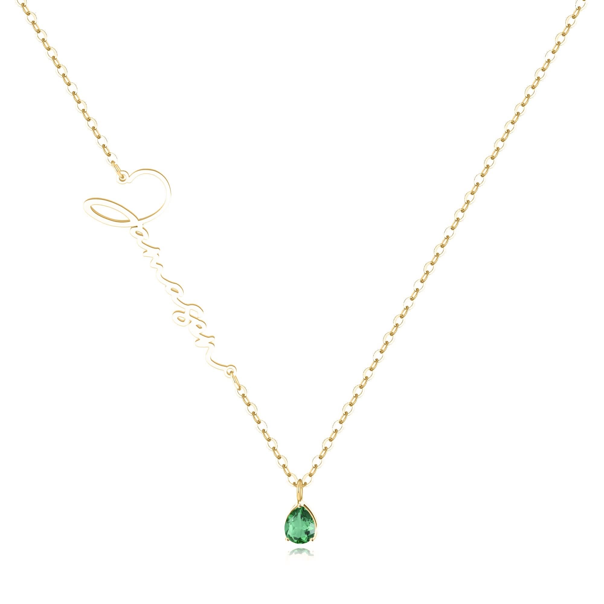 Collana con nome in pietra portafortuna fatta a mano