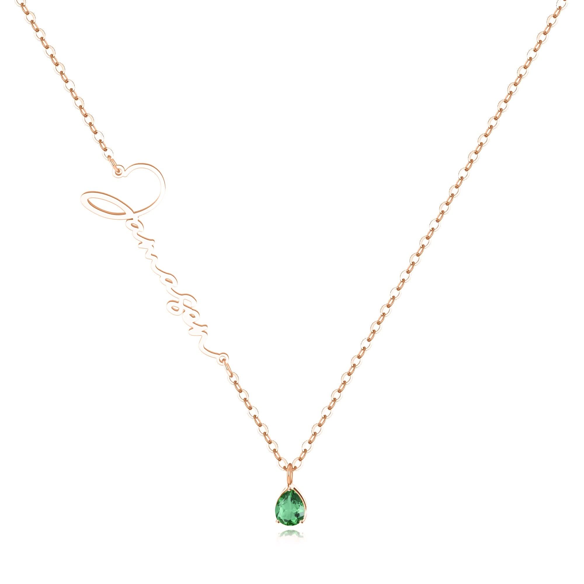 Collana con nome in pietra portafortuna fatta a mano