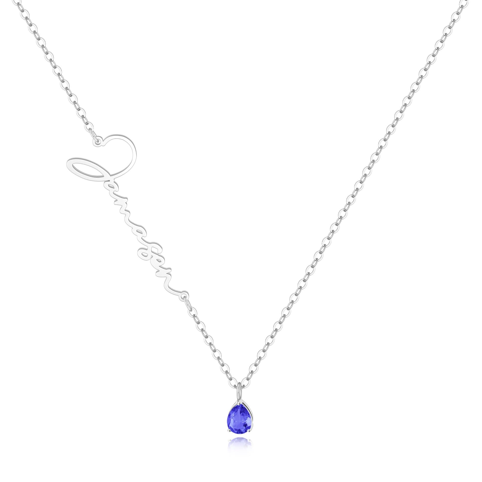 Collana con nome in pietra portafortuna fatta a mano