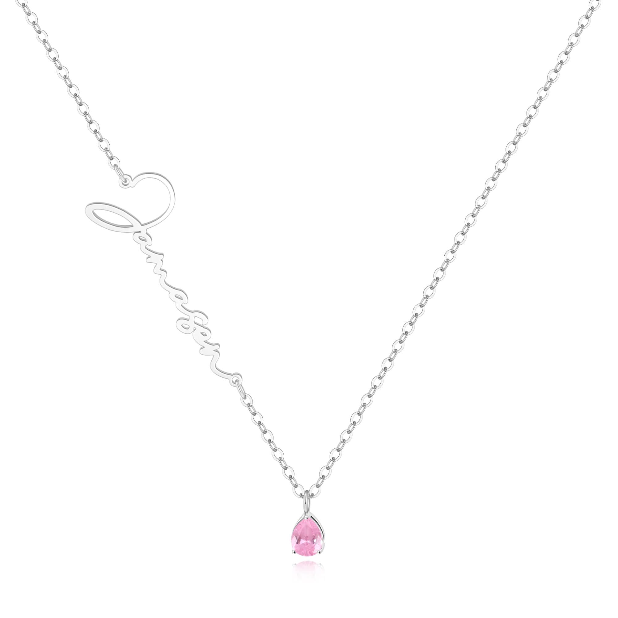 Collana con nome in pietra portafortuna fatta a mano