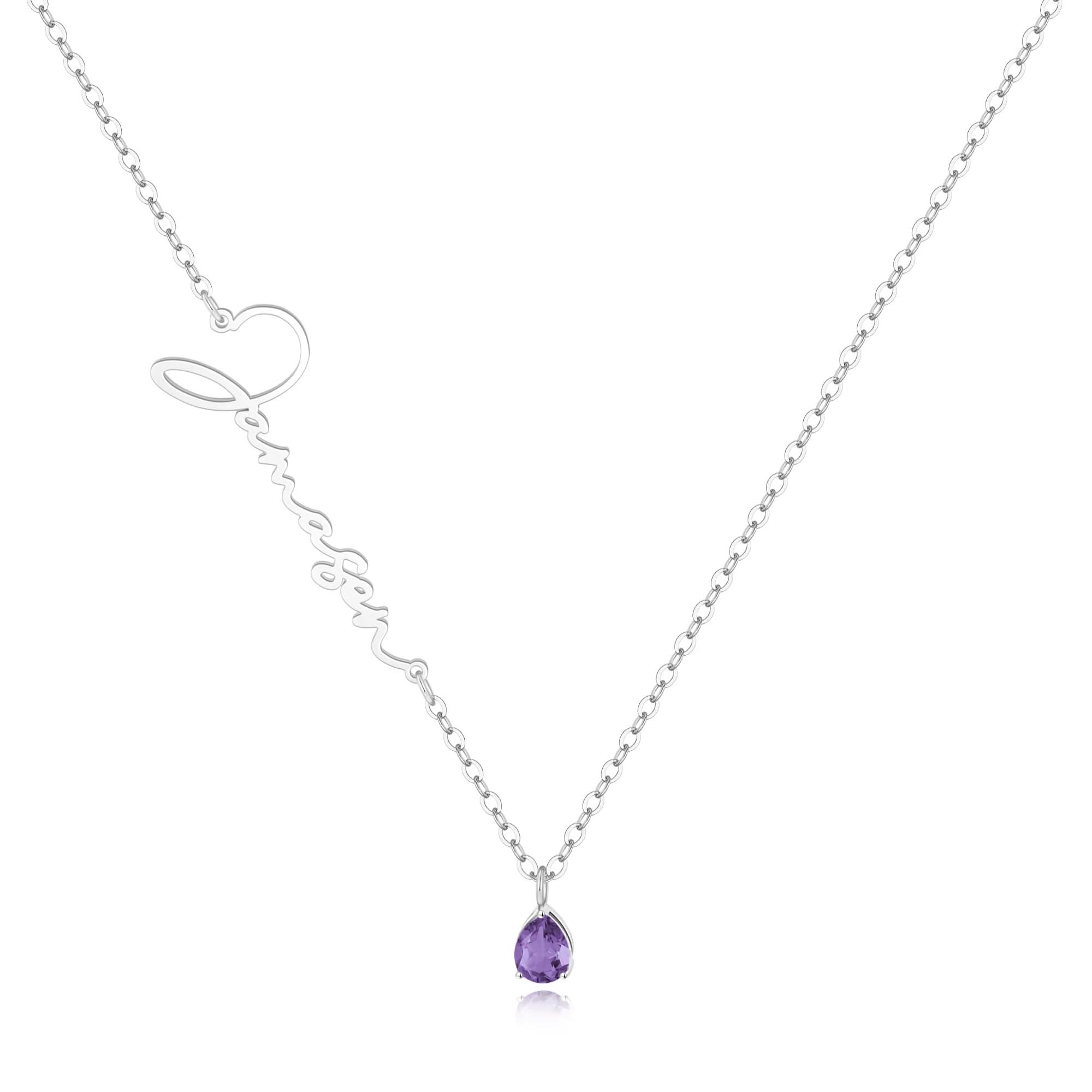 Collana con nome in pietra portafortuna fatta a mano