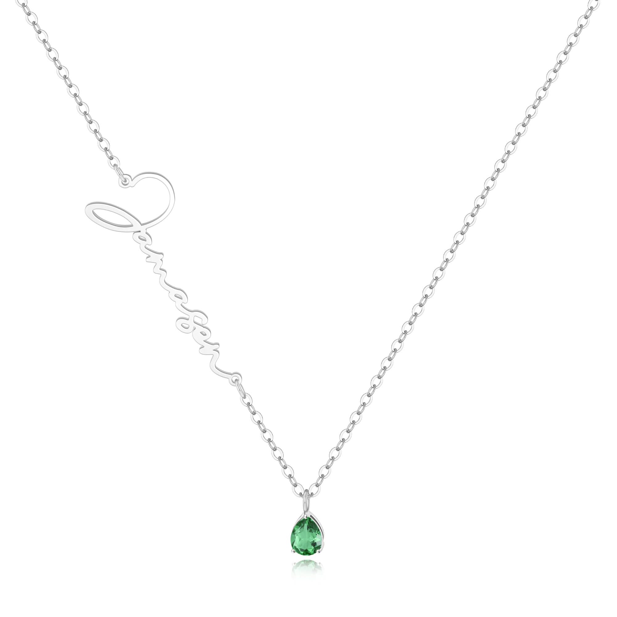 Collana con nome in pietra portafortuna fatta a mano