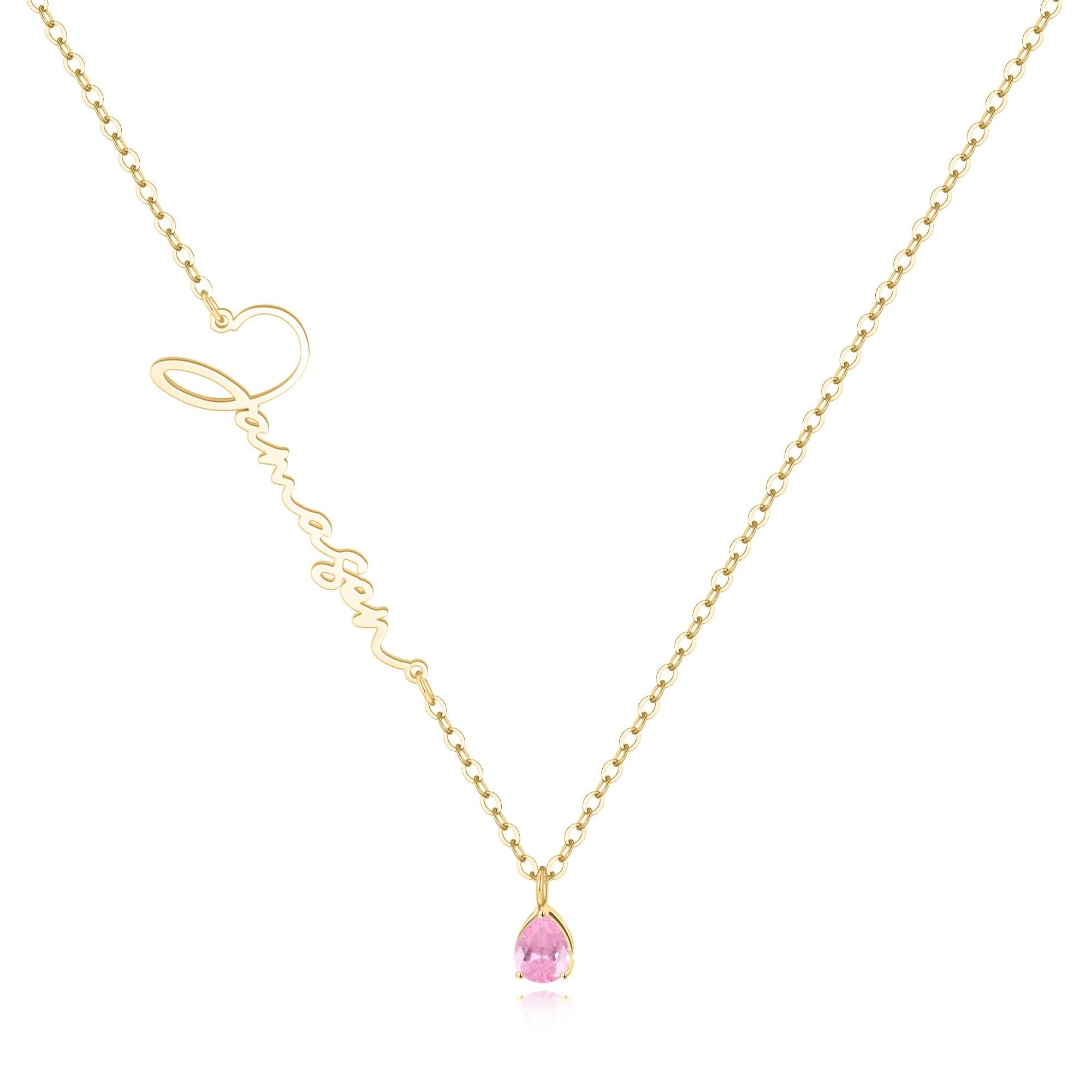 Collana con nome in pietra portafortuna fatta a mano