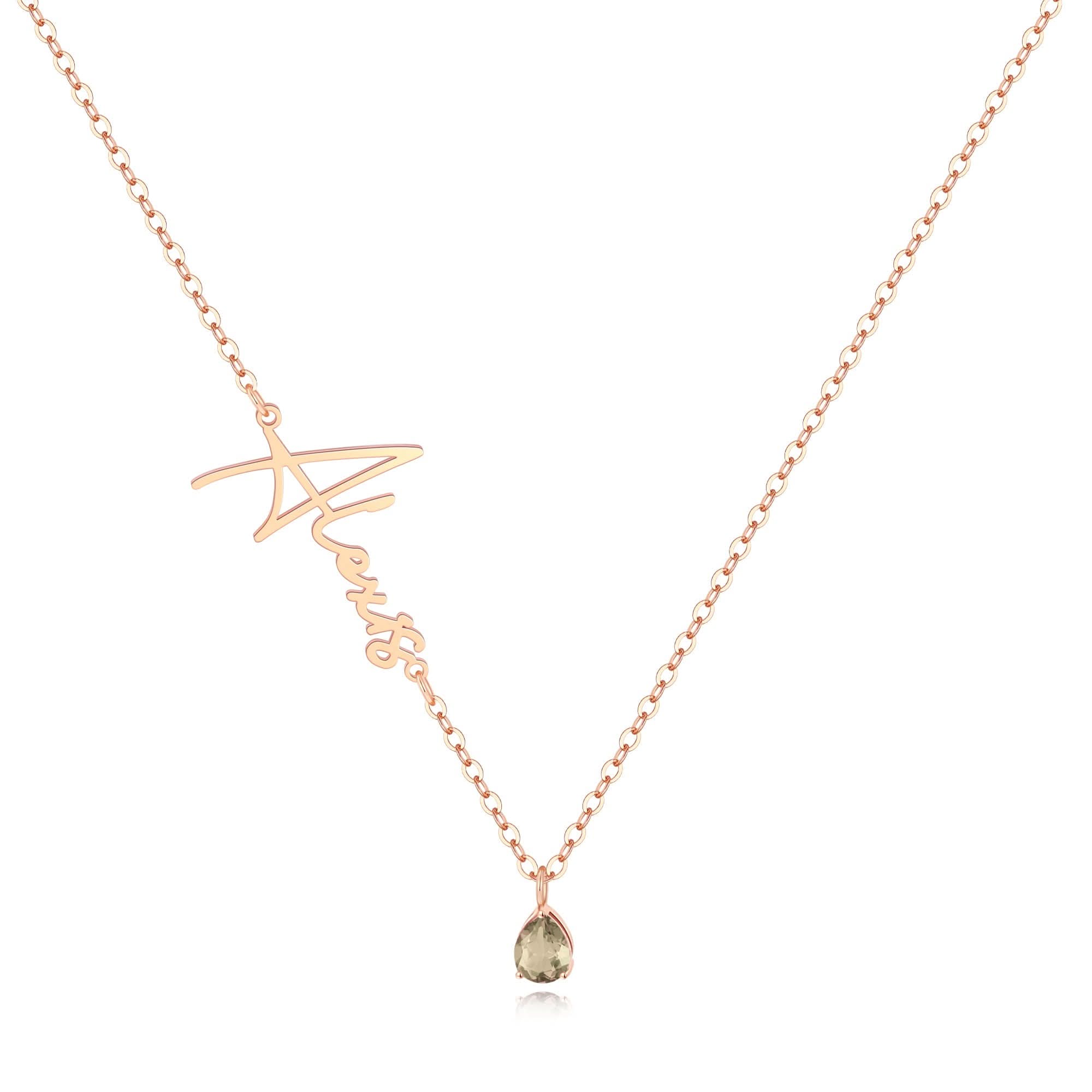 Collana con nome in pietra portafortuna fatta a mano