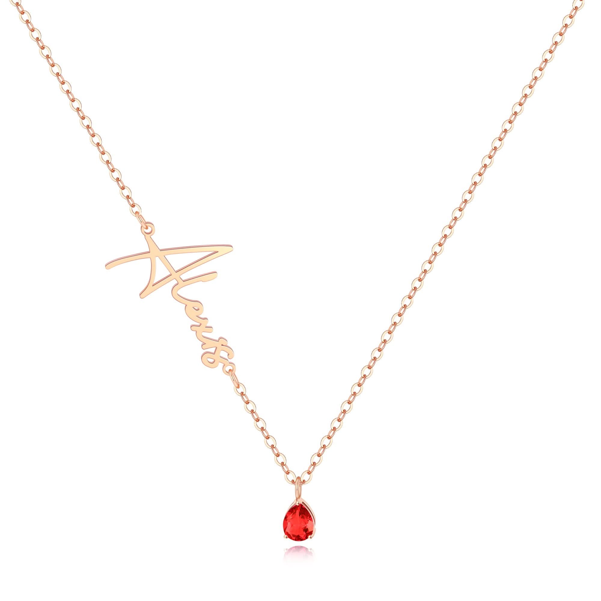 Collana con nome in pietra portafortuna fatta a mano