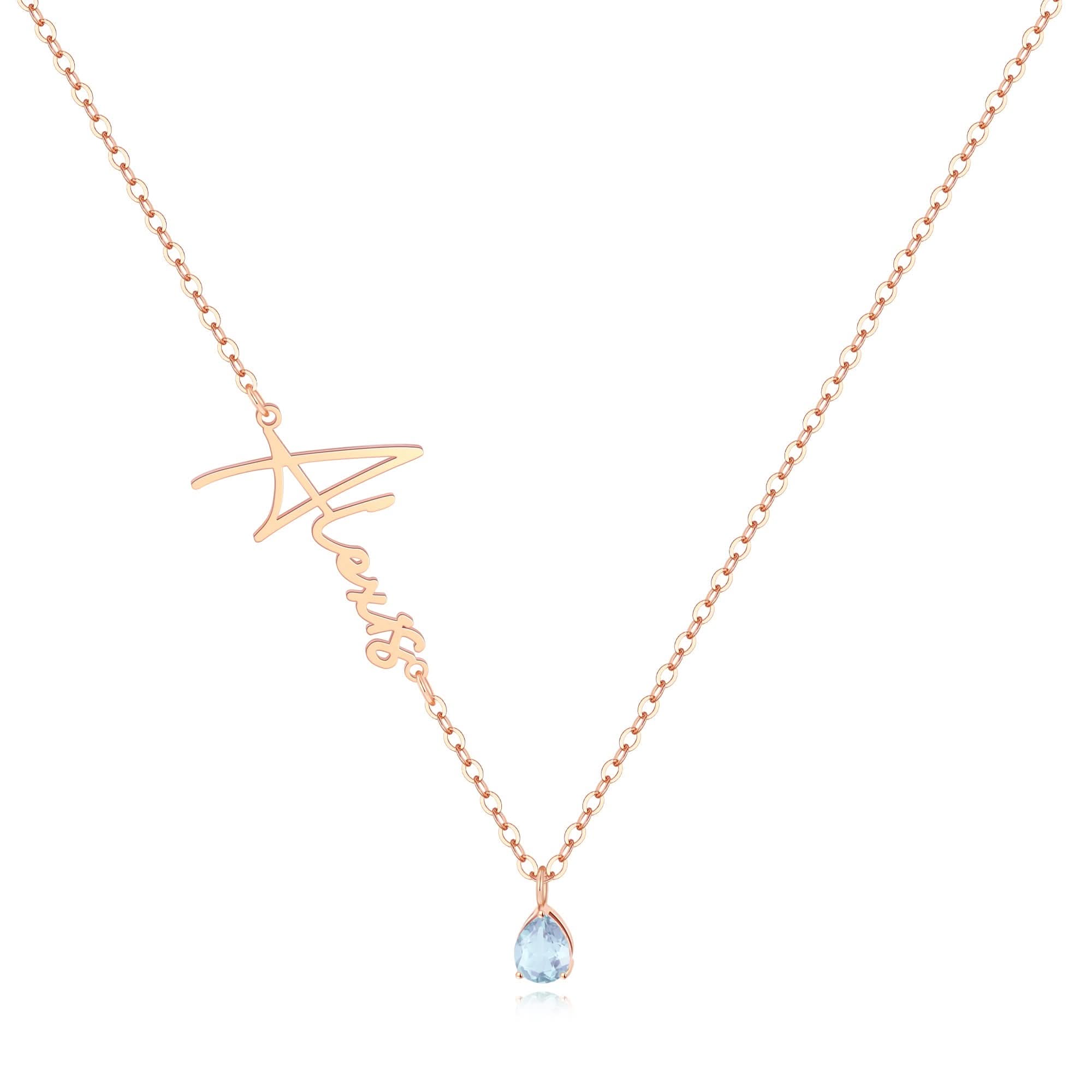 Collana con nome in pietra portafortuna fatta a mano