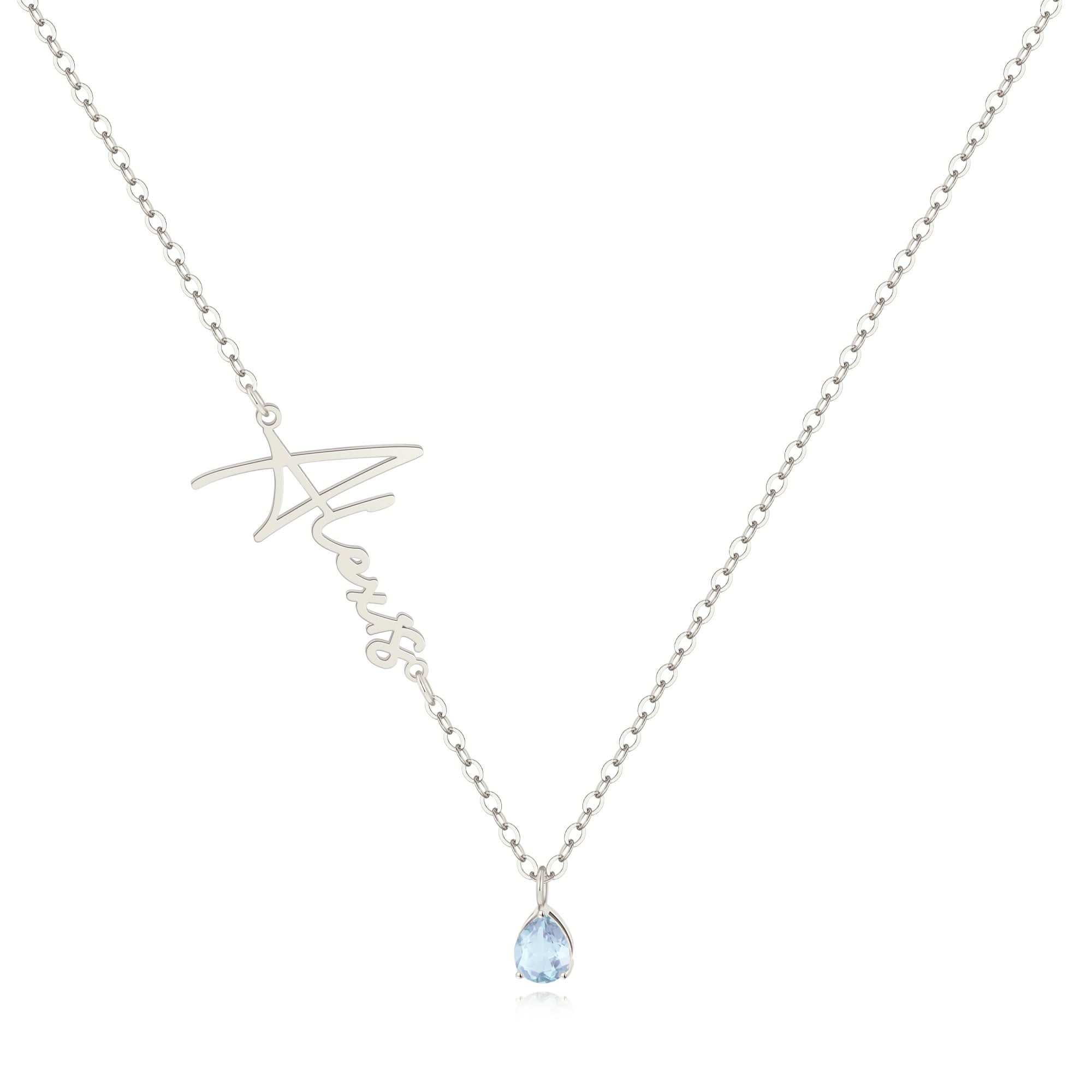 Collana con nome in pietra portafortuna fatta a mano