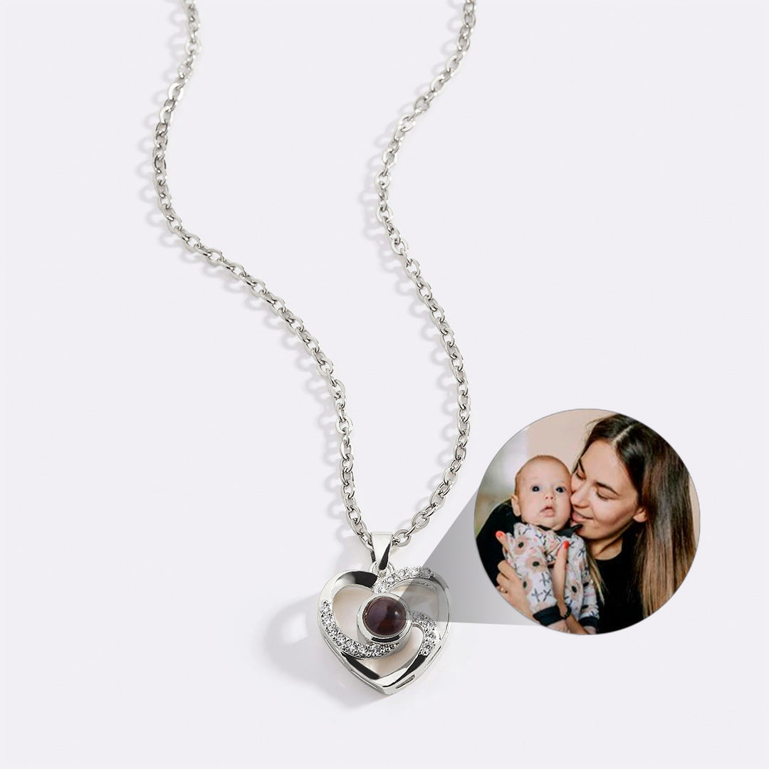 Collana con foto in pavé Center of My Heart