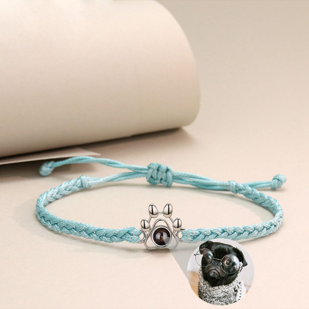 Bracciale con foto di zampa di animale domestico