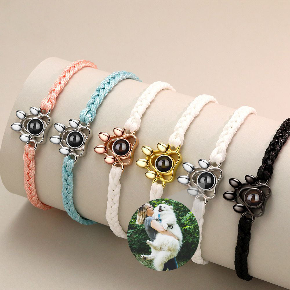 Bracciale con foto di zampa di animale domestico