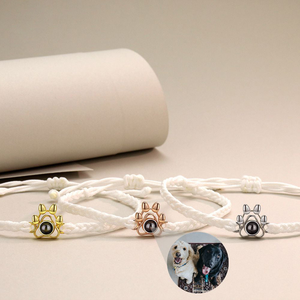 Bracciale con foto di zampa di animale domestico